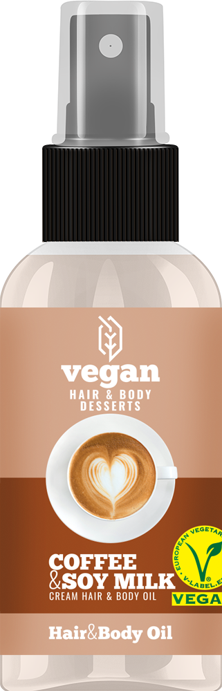 Ulei Vegan Dessert Spa pentru par si corp cu lapte de cafea  pentru intarirea,firului de par 15o ml cod0275.
